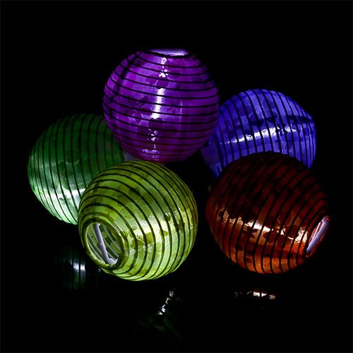 Floristik24 Farol solar con estampado floral 4.5m 10 LED