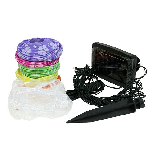 Floristik24 Farol solar con estampado floral 4.5m 10 LED