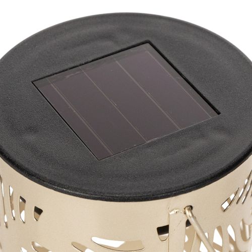 Artículo Farol solar para jardín exterior con delicado estampado para noches de verano, 22 cm, 3 unidades