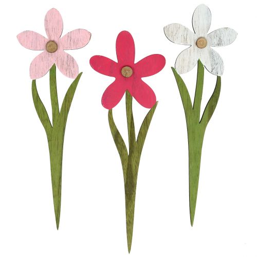 Floristik24 Flores de decoración de verano como tapones rosa, rosa 32cm 6pcs