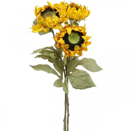 Floristik24 Girasoles artificiales Girasol Deco Drylook L60cm 3pcs