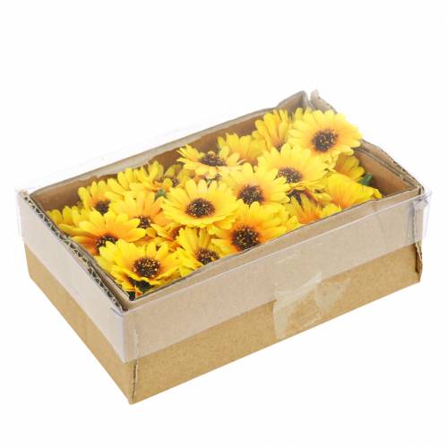 Floristik24 Decoración dispersa cabezas de girasol amarillo Ø3.3cm 100p