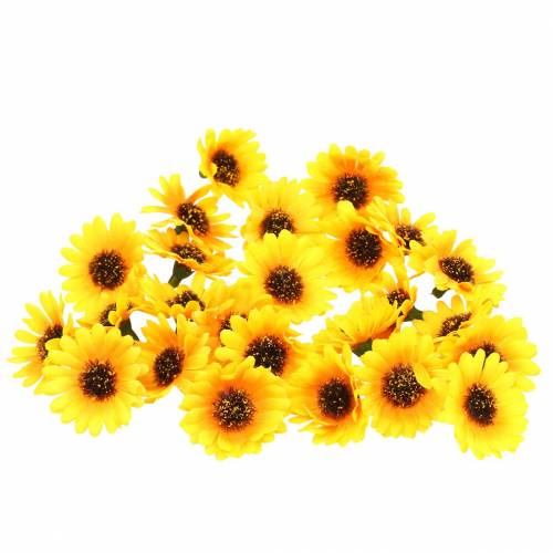 Floristik24 Decoración dispersa cabezas de girasol amarillo Ø3.3cm 100p