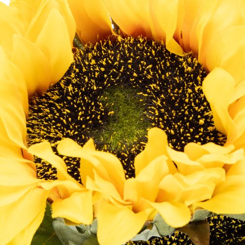 Girasol artificial con hojas y flores realistas, 58 cm, 3 piezas | Floristik24.es