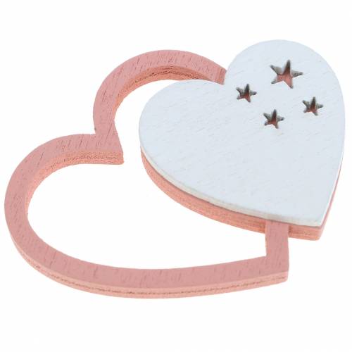 Artículo Decoración dispersa corazones rosa/blanco 24 piezas