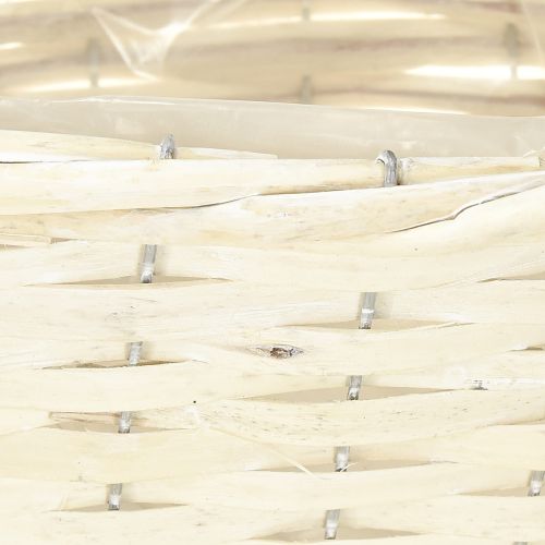 Artículo Cesta de mimbre para patatas fritas blanca lavada natural 29×18×14cm