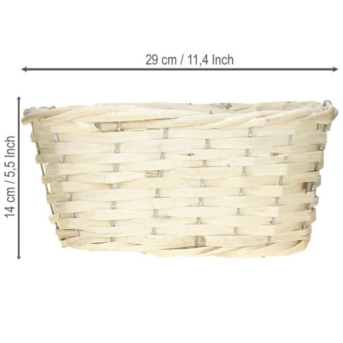 Artículo Cesta de mimbre para patatas fritas blanca lavada natural 29×18×14cm