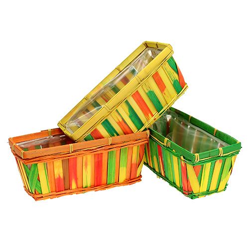 Cesta de patatas cuadrada multicolor 25cm 9 uds.