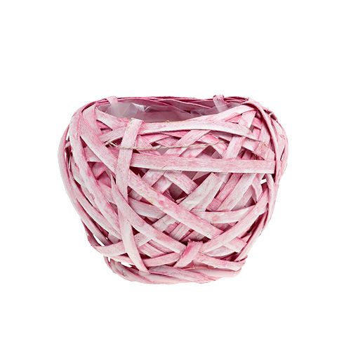 Floristik24 Cesta para patatas fritas redonda Ø15cm H14cm Rosa