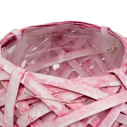 Floristik24 Cesta para patatas fritas redonda Ø15cm H14cm Rosa