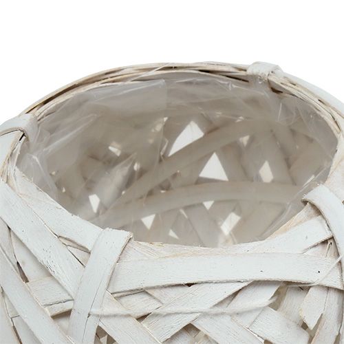 Floristik24 Cesta para astillas redonda blanca Ø15cm