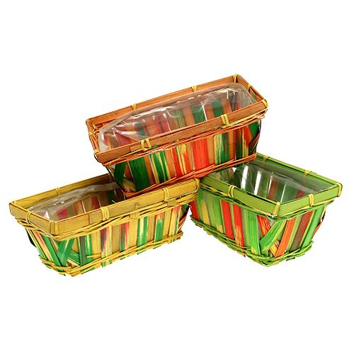 Floristik24 Juego de cestas para patatas cuadradas multicolor 20cm x 11cm 12 piezas