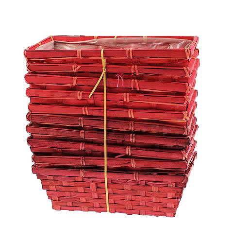 Artículo Chip basket set cuadrado rojo 25x12x9cm 10pcs
