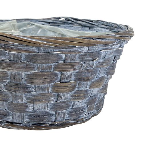 Artículo Cesta para plantas redonda Chip bowl Ø20cm blanco/gris/marrón 8 piezas