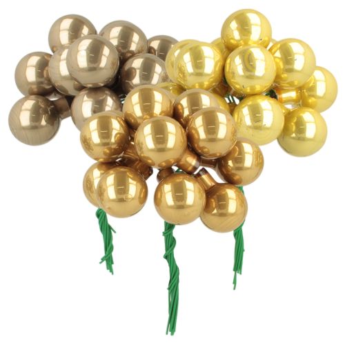Mini adornos navideños de alambre, con forma de bayas espejadas, brillantes, 20 mm, 140 unidades.