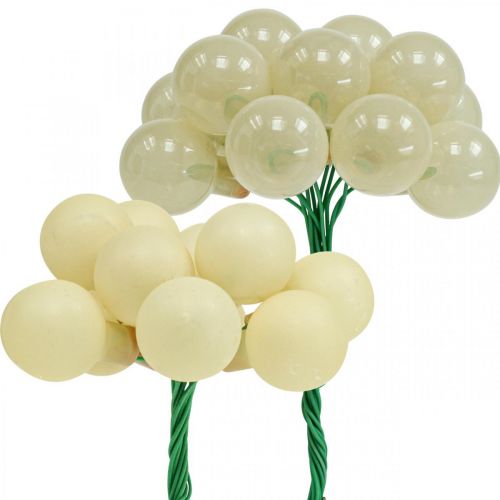 Mini bolas navideñas crema mix mate/brillante Ø20mm 140uds