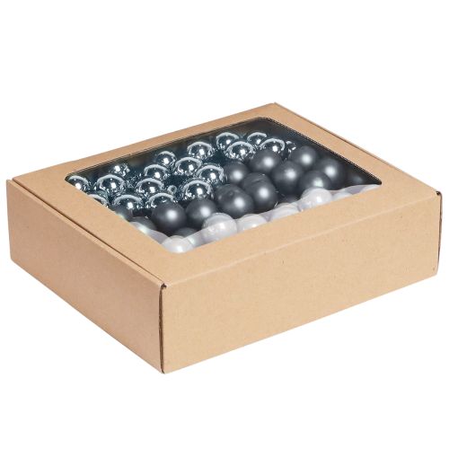 Artículo Mini bolas decorativas en tonos azules: festivas y elegantes, 20 mm, 140 unidades