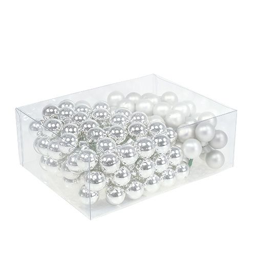 Artículo Bayas de espejo 25mm mezcla de plata 140 piezas