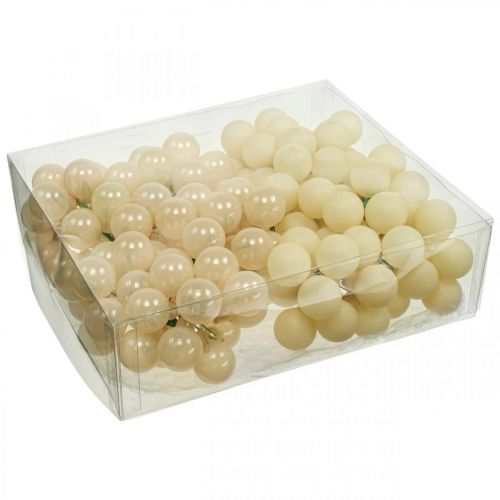 Artículo Mini bolas navideñas mezcla crema mate/brillante Ø25mm 140p