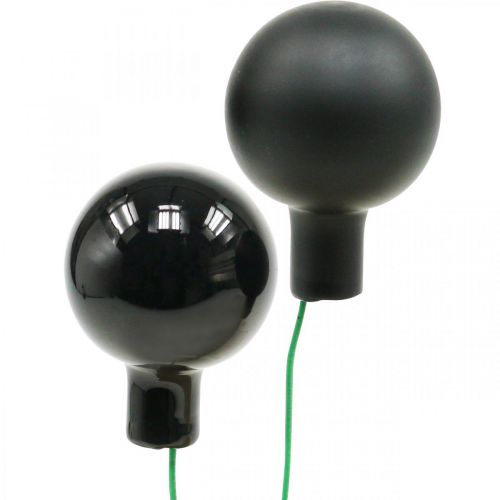 Artículo Mini bolas navideñas sobre alambre vidrio negro Ø25mm 140 piezas