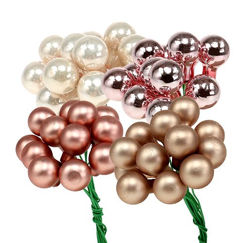 Floristik24 Mezcla de bayas espejo crema-rosa 15mm 140p