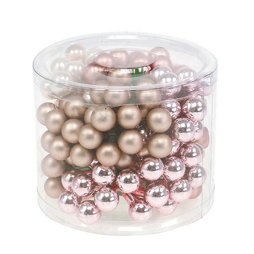 Floristik24 Mezcla de bayas espejo crema-rosa 15mm 140p