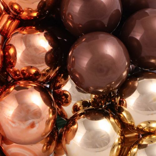 Artículo Mirror Bayas Alambre de Vidrio Dorado Marrón Albaricoque Ø20mm 140 uds