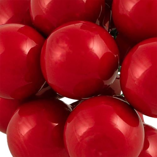 Artículo Bolas navideñas de cristal con bayas de espejo rojas Ø25mm 140 piezas