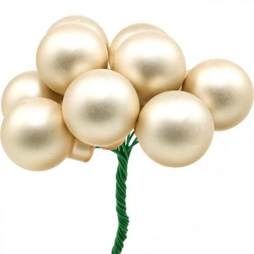 Floristik24 Mini bolas navideñas sobre alambre de vidrio Ø25mm rosa 140 piezas
