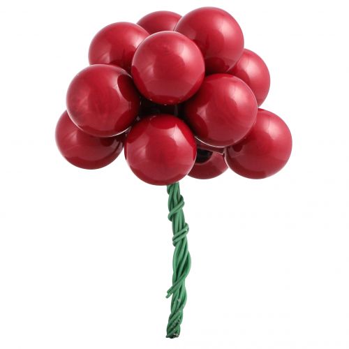 Artículo Bolas navideñas de cristal rojo con bayas de espejo Ø20mm 140 uds.