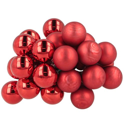 Artículo Bayas de espejo rojo mate, brillante Ø1,5cm 140 piezas
