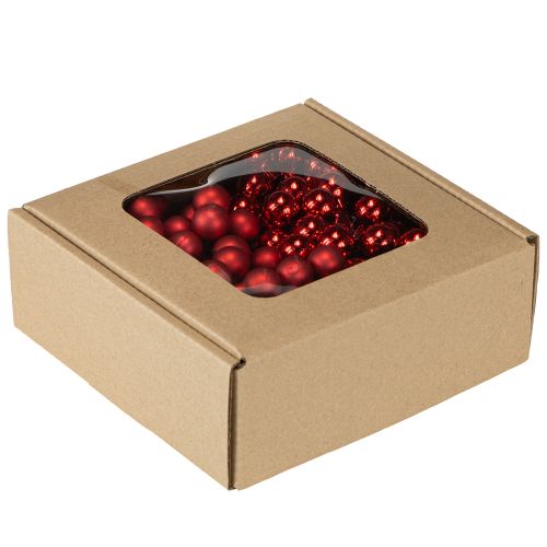 Artículo Bayas de espejo rojo mate, brillante Ø1,5cm 140 piezas
