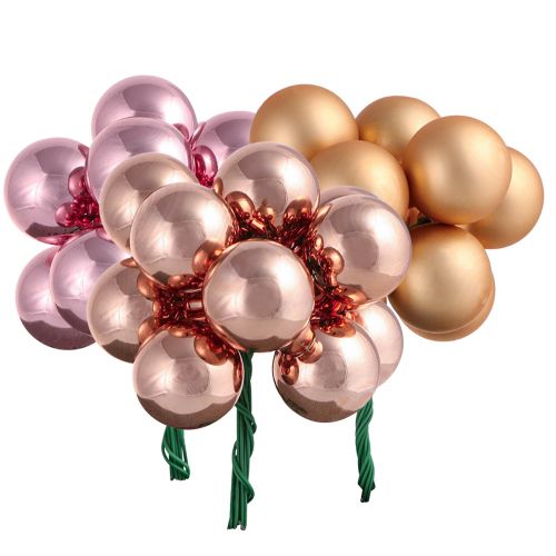 Artículo Bayas de espejo vaso navideño rosa albaricoque Ø25mm 140 piezas