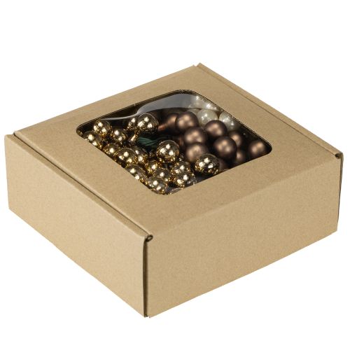 Artículo Bayas de espejo Ø1,5cm marrón-dorado 140 uds