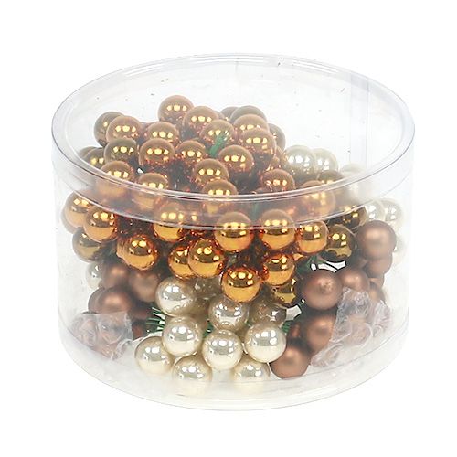 Artículo Bayas de espejo Ø1,5cm marrón-oro 140 piezas