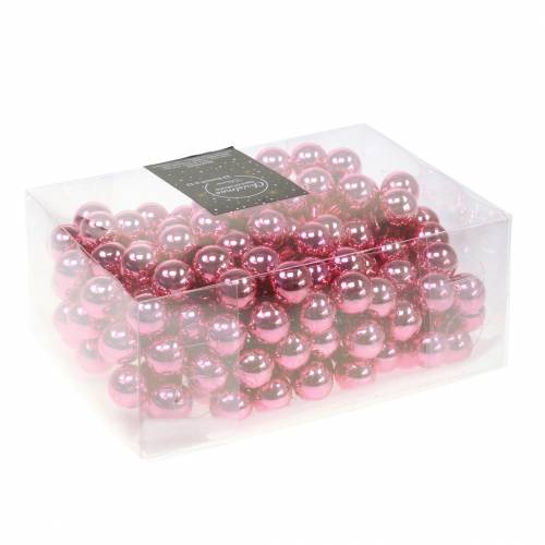 Floristik24 Decoración navideña Mini-bolas Vidrio Rosa Ø2cm 144pcs