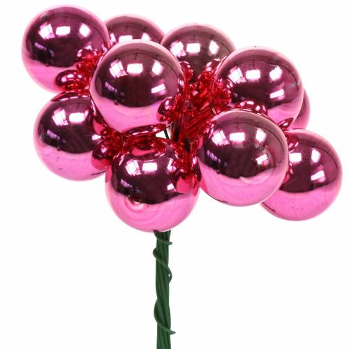 Floristik24 Decoración navideña Mini-bolas Vidrio Rosa Ø2cm 144pcs