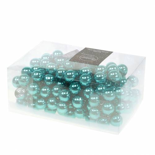 Floristik24 Decoración navideña espejo bayas cristal turquesa Ø2cm 144p