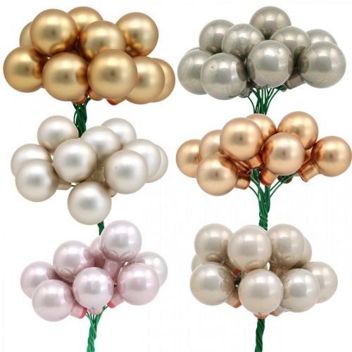 Floristik24 Mini bola navideña cristal metalizado espejo bayas Ø20mm 140ud