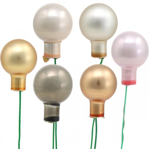 Floristik24 Mini bola navideña cristal metalizado espejo bayas Ø20mm 140ud