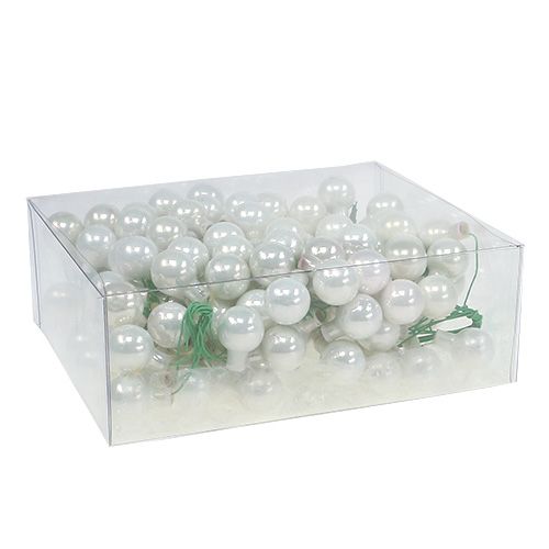 Artículo Bayas espejo Ø2cm esmalte blanco 140uds