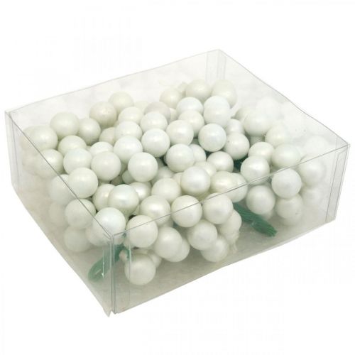 Artículo Mini bolas navideñas jaspeadas blancas surtidas espejo bayas Ø25mm 140 piezas