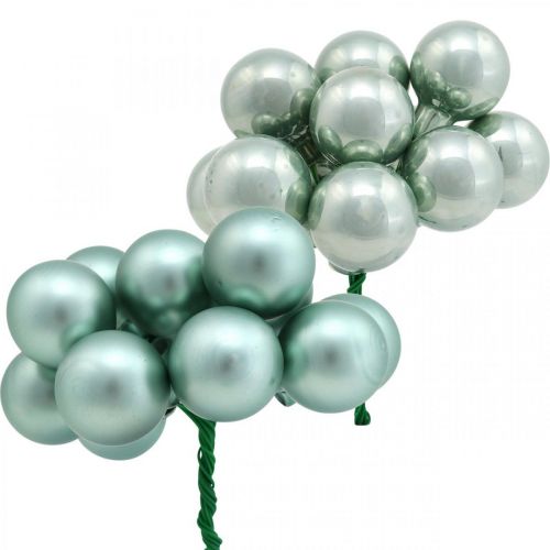 Floristik24 Mini bolas navideñas menta espejo bayas cristal Ø25mm 140ud