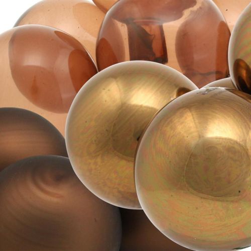 Floristik24 Mini bola navideña espejo cristal marrón bayas Ø40mm mix 32uds