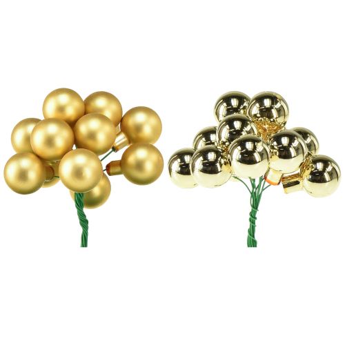 Floristik24 Mini bolas de árbol de Navidad cristal espejo bayas Ø20mm 140 piezas