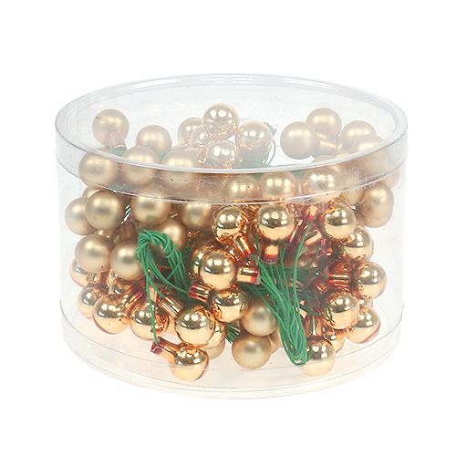 Artículo Bayas de espejo Ø1,5cm oro mate, brillante 140 piezas