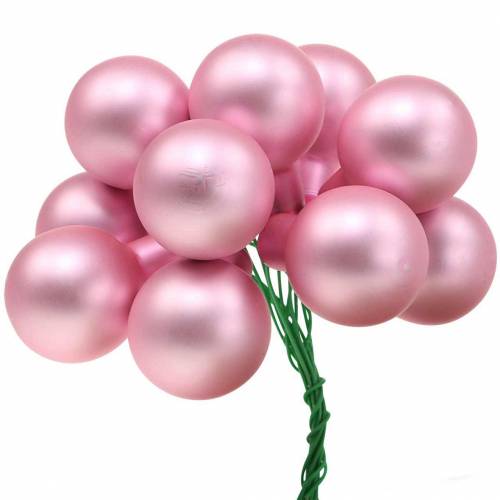 Floristik24 Mini bola navideña con alambre 40 mm rosa, plata, blanco 36 piezas