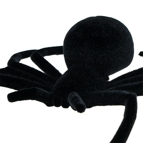 Araña negra flocada 16cm