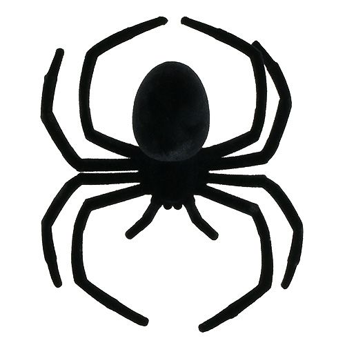 Floristik24 Araña negra flocada 16cm