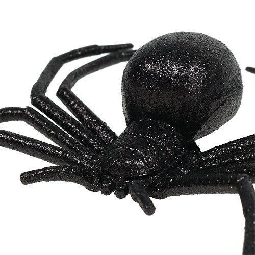 Floristik24 Araña negra 16cm con mica